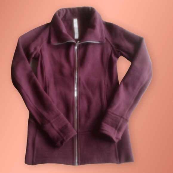 Lululemon Radiant Jacket II Cassis Cotton Fleece Size 6 - Picture 11 of 11